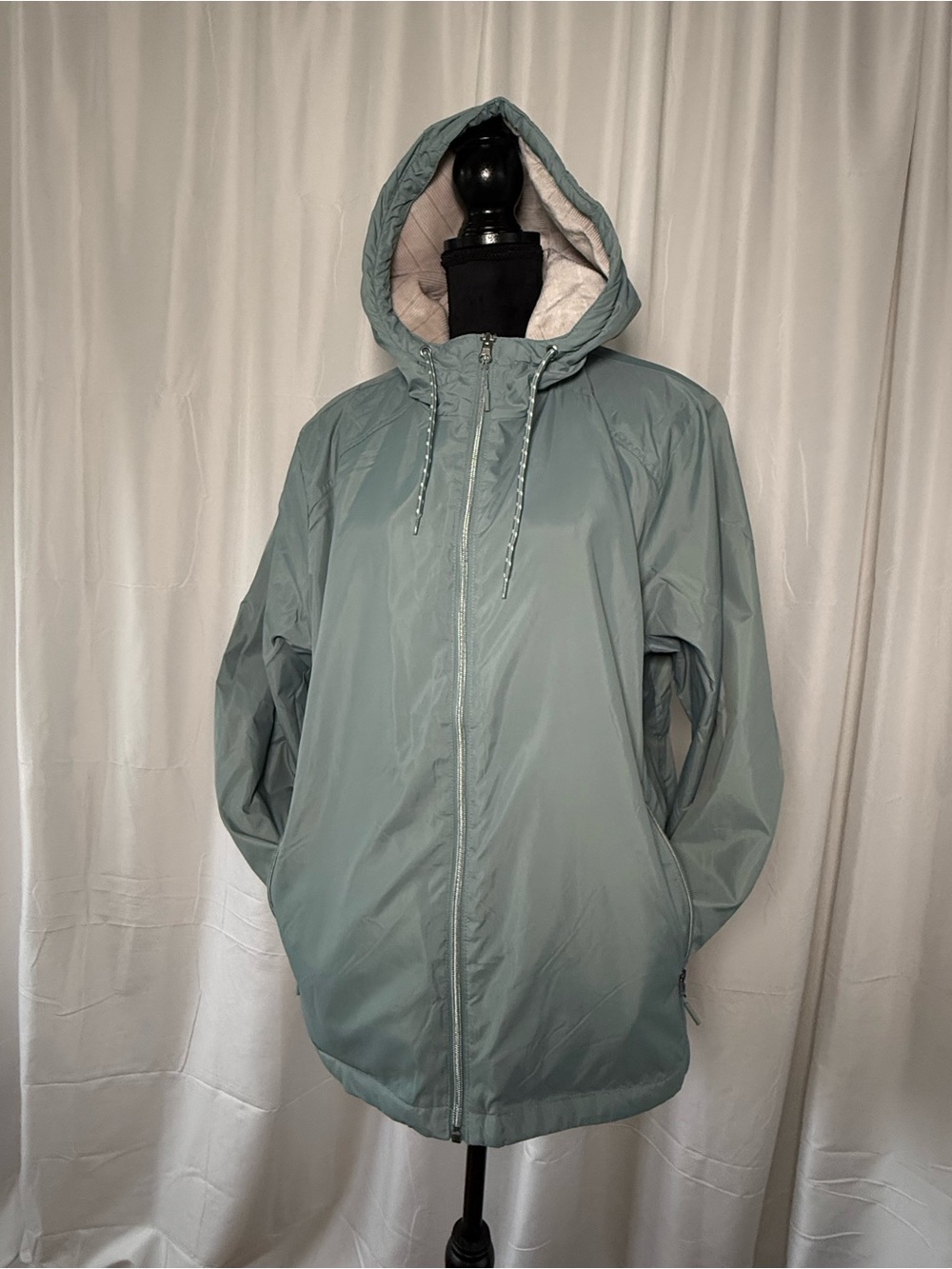 Free Country NWOT Storm Blue Sherpa Lined Hooded Windbreaker Jacket Plus XXL